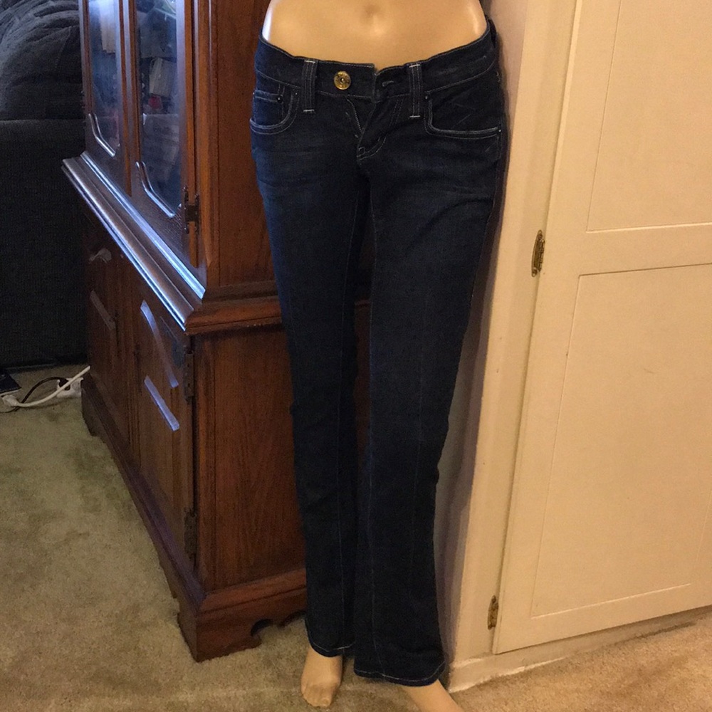 Bebe Crystal Stud Straight Leg Jeans Size 26